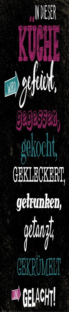 [LA-1814418] Blechschild 46x10 cm In dieser Küche wird Aufzählung