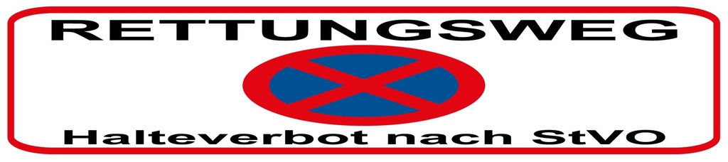 [LA-1814443] Blechschild 10x46 cm Rettungsweg Halteverbot nach StVO