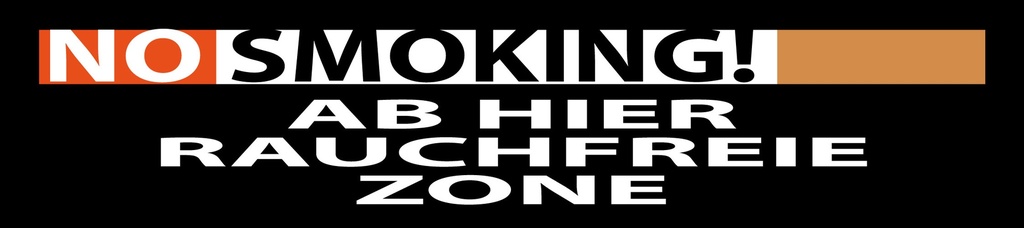 [LA-1814446] Blechschild 10x46 cm No Smoking Rauchfreie Zone
