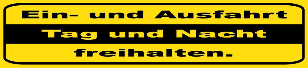 [LA-1814466] Blechschild 10x46 cm Ausfahrt Tag Nacht freihalten
