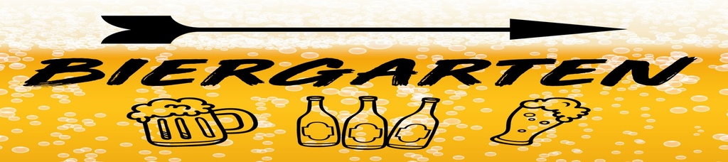 [LA-1814470] Blechschild 10x46 cm Biergarten rechts Bier