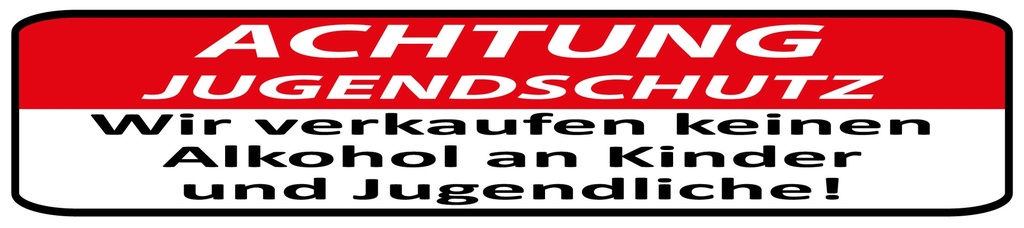 [LA-1814477] Blechschild 10x46 cm Achtung Jugendschutz