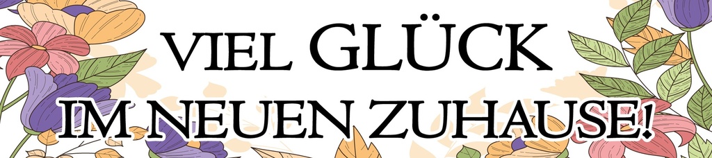[LA-1814491] Blechschild 10x46 cm viel Glück im neuen Zuhause