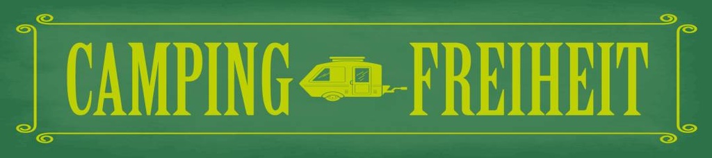 [LA-1814510] Blechschild 46x10 cm Camping freiheit
