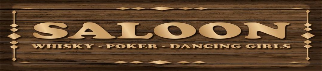 [LA-1814522] Blechschild 46x10 cm Saloon Whiskey Poker