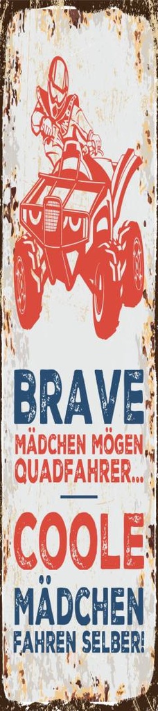[LA-1814537] Blechschild 46x10 cm Brave coole Mädchen
