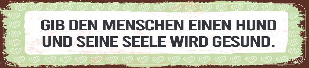 [LA-1814589] Blechschild 46x10 cm Hund Seele Gesund
