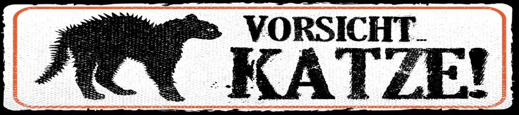 [LA-1814607] Blechschild 46x10 cm Vorsicht Katze