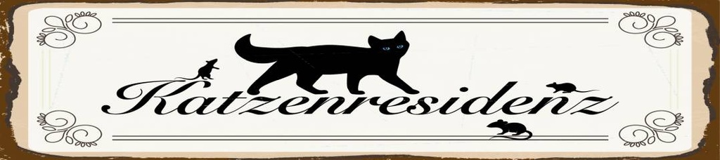 [LA-1814610] Blechschild 46x10 cm Katzenresidenz