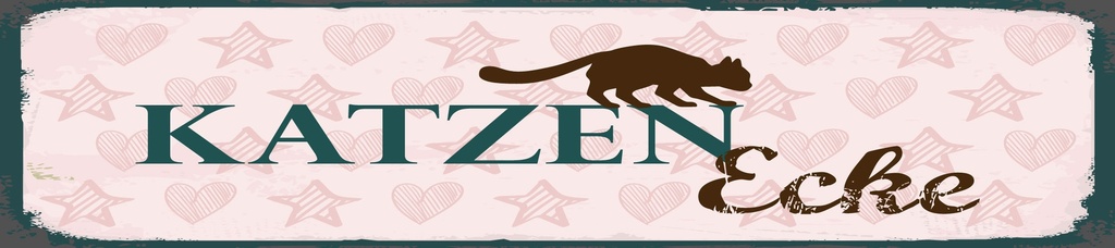 [LA-1814658] Blechschild 10x46 cm Katzen Ecke