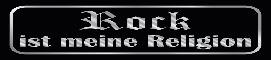 [LA-1814716] Blechschild 10x46 cm Rock ist meine Religion