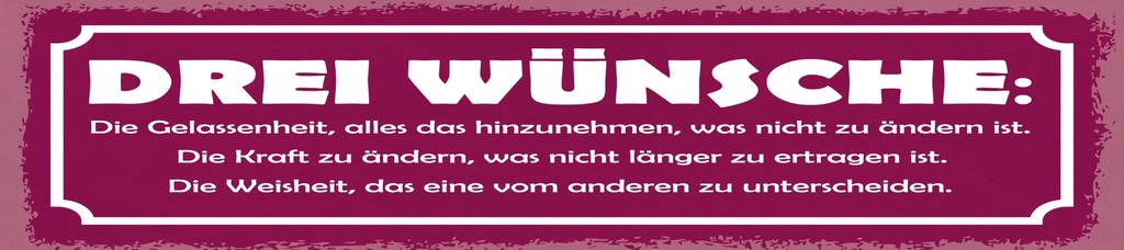 [LA-1814766] Blechschild 10x46 cm Drei Wünsche