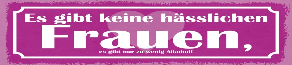 [LA-1814772] Blechschild 10x46 cm es gibt keine hässlichen Frauen
