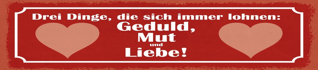 [LA-1814814] Blechschild 10x46 cm Drei Dinge die sich immer lohnen