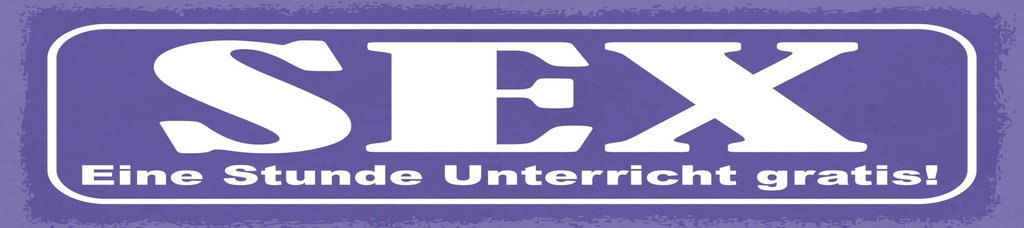 [LA-1814878] Blechschild 10x46 cm Sex Eine Stunde Unterricht gratis
