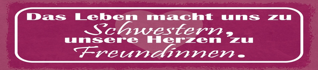 [LA-1814900] Blechschild 10x46 cm Das leben macht uns zu Schwestern