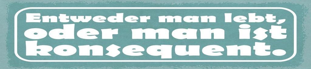 [LA-1814925] Blechschild 10x46 cm Entweder man lebt oder man ist konsequenz
