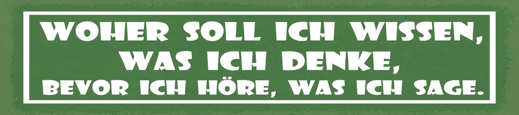 [LA-1814934] Blechschild 10x46 cm Woher soll ich wissen was ich denke