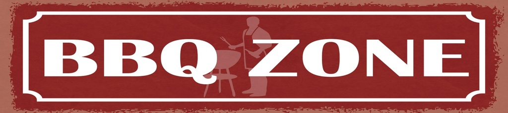 [LA-1814952] Blechschild 10x46 cm BBQ Zone rotes