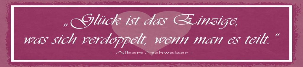[LA-1815030] Blechschild 10x46 cm Zitat  Glück ist das einzige, was sich verdoppelt