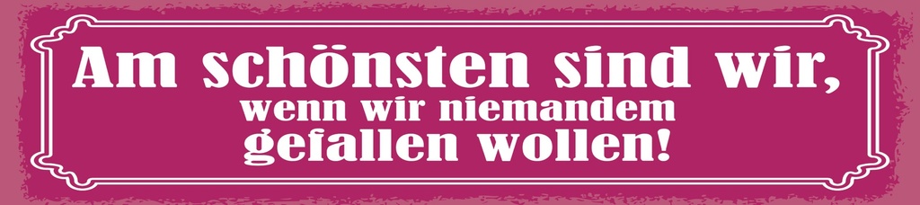 [LA-1815065] Blechschild 10x46 cm Am schönsten sind wir, wenn wir