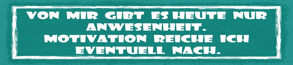 [LA-1815117] Blechschild 10x46 cm Von mir gibt es heute nur Anwesenheit