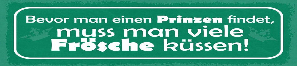 [LA-1815118] Blechschild 10x46 cm Bevor man einen Prinzen findet