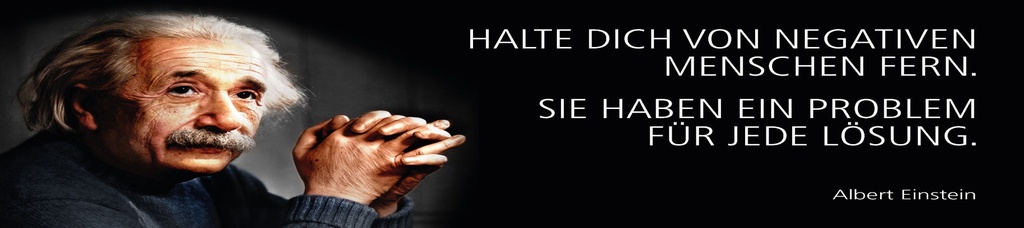 [LA-1815200] Blechschild 10x46 cm Einstein Zitat  Halt dich von negativen Menschen fern