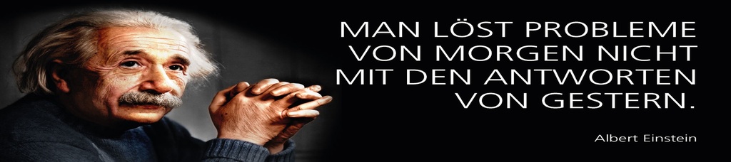 [LA-1815217] Blechschild 10x46 cm Einstein Zitat  Man löst Probleme von Morgen nicht