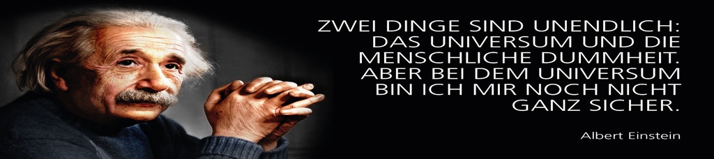 [LA-1815228] Blechschild 10x46 cm Einstein Zitat  Zwei dinge sind unendlich