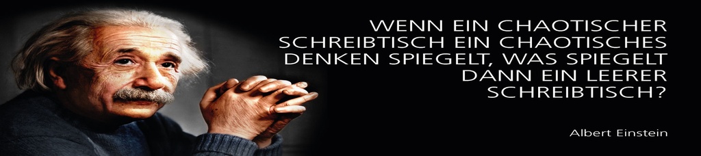 [LA-1815235] Blechschild 10x46 cm Einstein Zitat  Wenn ein chaotischer Schreibtisch