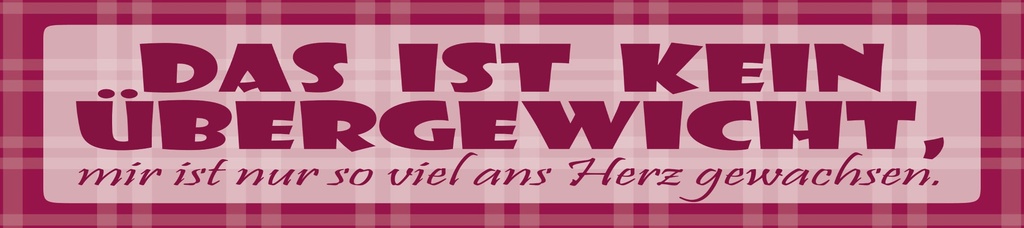 [LA-1815268] Blechschild 10x46 cm Das ist kein Übergewicht