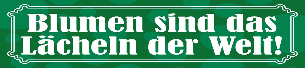 [LA-1815280] Blechschild 10x46 cm Blumen sind das Lächeln der Welt