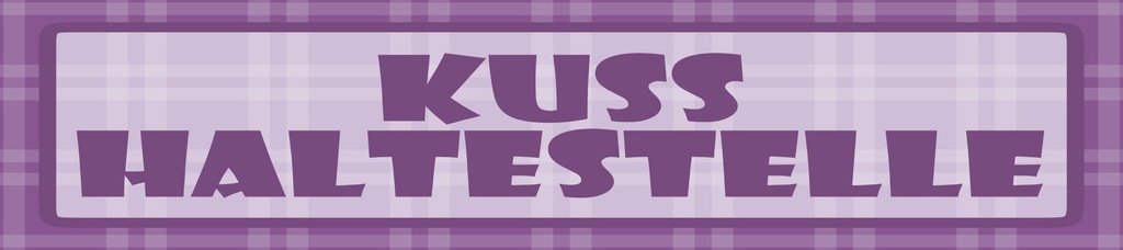 [LA-1815309] Blechschild 10x46 cm Kuss Haltestelle lila