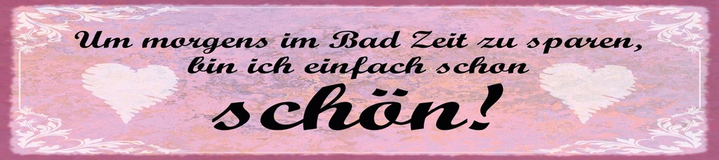 [LA-1815337] Blechschild 10x46 cm um Zeit zu sparen, bin ich einfach schon schön