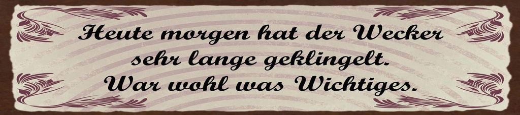 [LA-1815359] Blechschild 10x46 cm Heute morgen hat der Wecker lange geklingelt