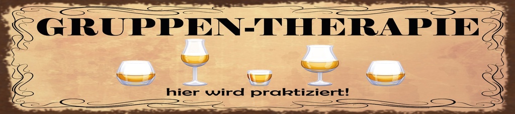 [LA-1815374] Blechschild 10x46 cm Bier Gruppen Therapie Biergläser