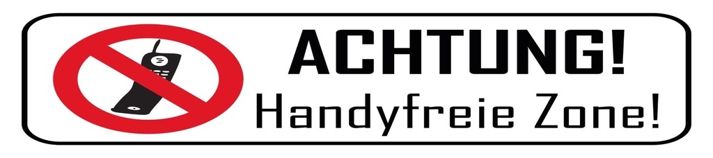 [LA-1815378] Blechschild 10x46 cm Achtung Handyfreie Zone