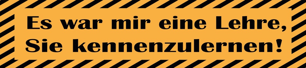 [LA-1815408] Blechschild 10x46 cm Es war mir eine Lehre, Sie kennenzulernen