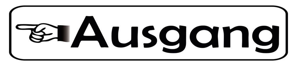 [LA-1815428] Blechschild 10x46 cm Ausgang links Hand