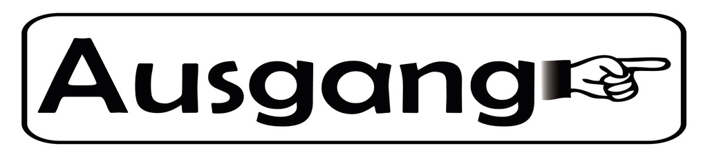 [LA-1815429] Blechschild 10x46 cm Ausgang rechts Hand