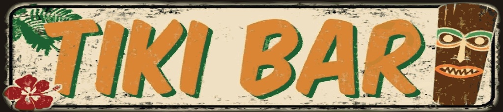 [LA-1815450] Blechschild 10x46 cm Tiki Bar