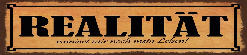 [LA-1815452] Blechschild 10x46 cm Realität ruiniert mir noch mein Leben