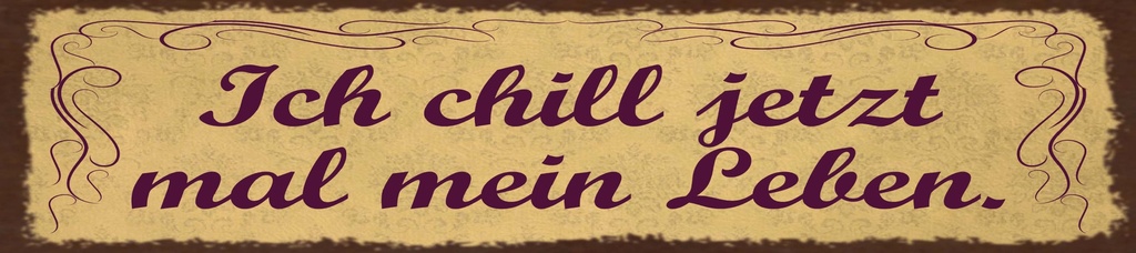 [LA-1815483] Blechschild 10x46 cm ich chill jetzt mal mein Leben