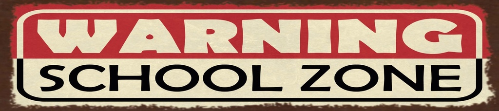 [LA-1815538] Blechschild 10x46 cm Warning School Zone