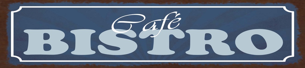 [LA-1815542] Blechschild 10x46 cm Café Bistro