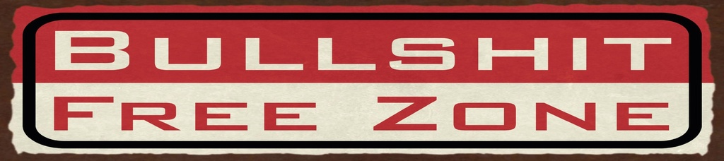 [LA-1815548] Blechschild 10x46 cm Bullshit free zone