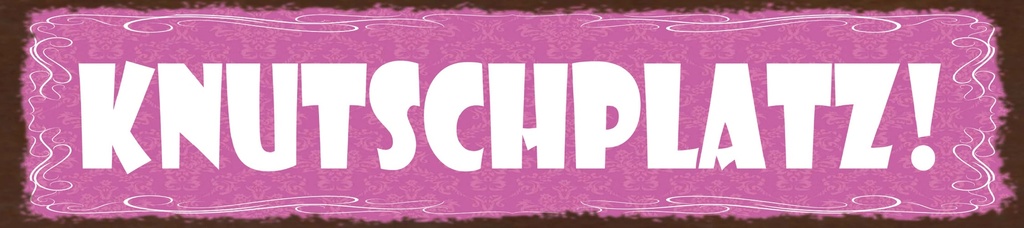 [LA-1815579] Blechschild 10x46 cm Knutschplatz rosa