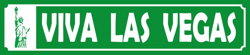 [LA-1815595] Blechschild 10x46 cm Viva Las Vegas Freiheitsstatue