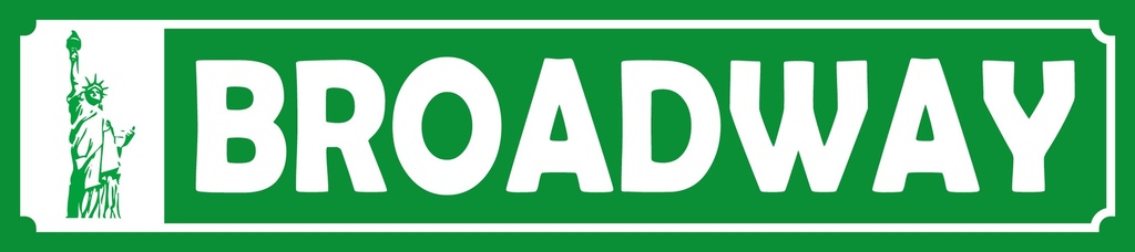 [LA-1815600] Blechschild 10x46 cm Broadway Freiheitsstatue